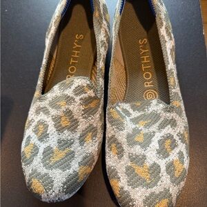 Rothy's Women's Leopard Print Loafers - Gray and Gold